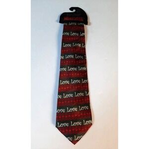 Kieth Daniel's Novelty Valentine's Day Neck Tie  Hearts Love Red 100% Silk New